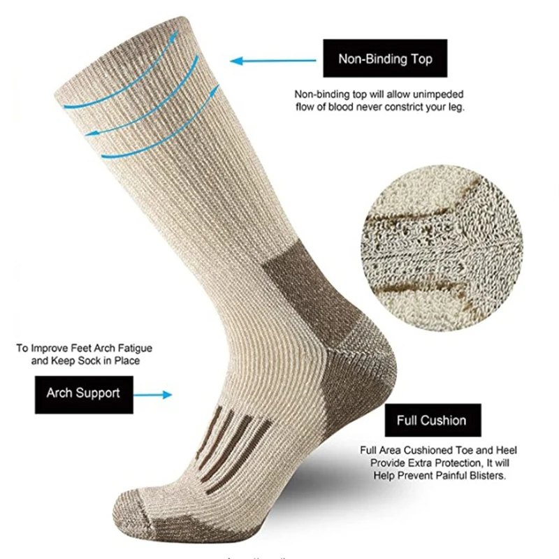 Kaos Kaki Wol 80% Hangat Tebal - Wool Hiking Sock ulasan dan harga